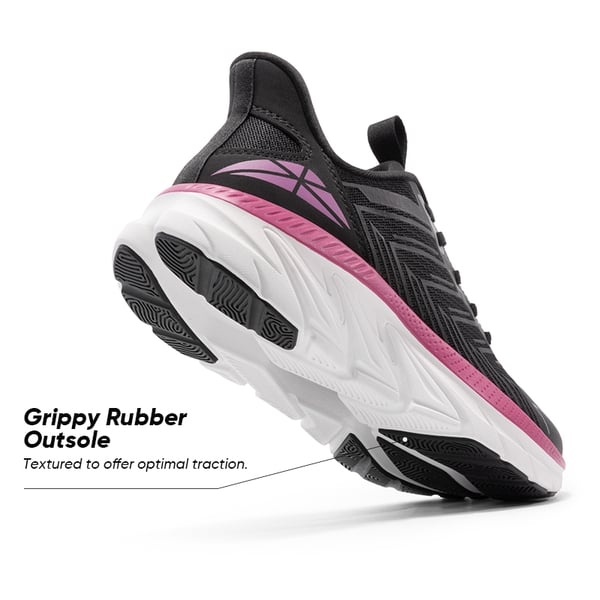 [ALLSWIFIT 2.0] Women's Comfortable Walking Sneakers - BLACK/FUCHSIA - 4